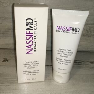 NassifMD Dawn to Dusk AM+PM Exfoliating Facial Cleanser 2oz NIB Clean Skincare